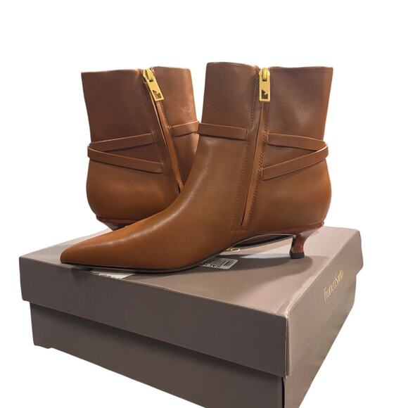 Franco Sarto L-Marnie Brown Leather Booties - US 7.5 - Picture 8 of 9